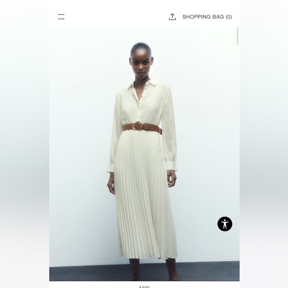 NWT Zara pleated shirt dress